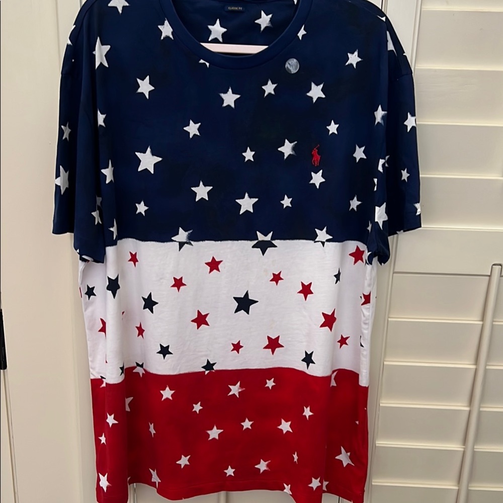 Ralph Lauren Red and White Star Tee Short Sleeve